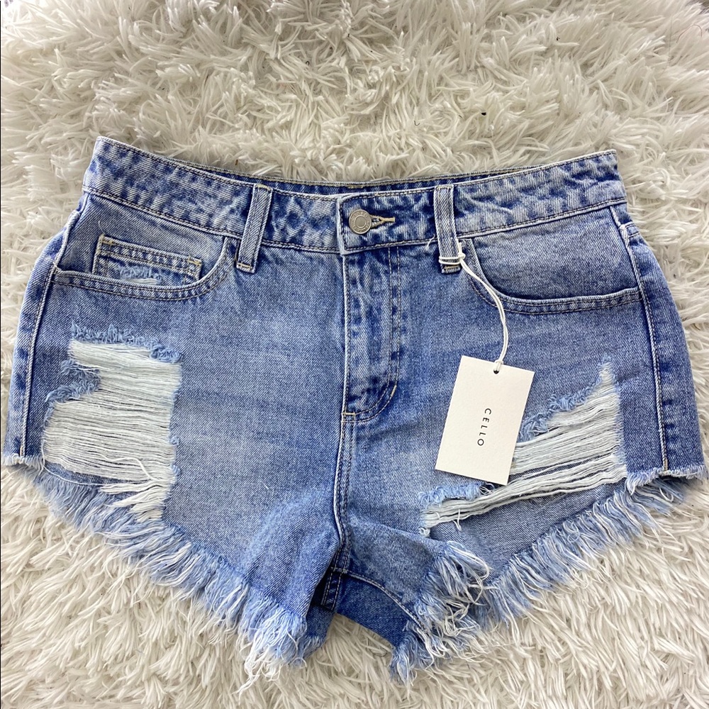Frayed Denim Shorts